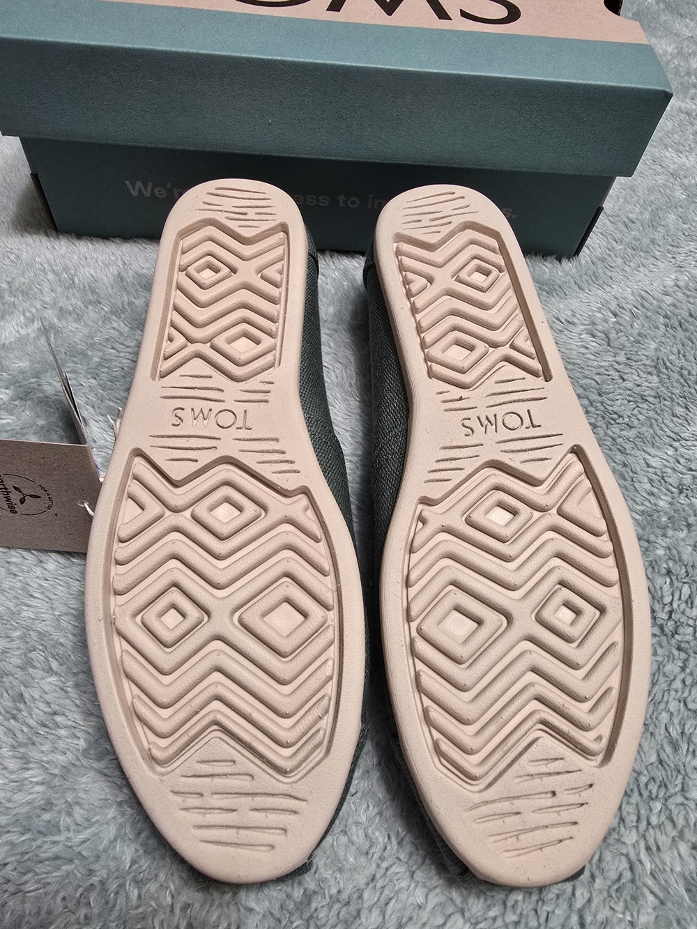 Toms Women's Olive Green Canvas Slip-On Loafers - Picture 3 of 3